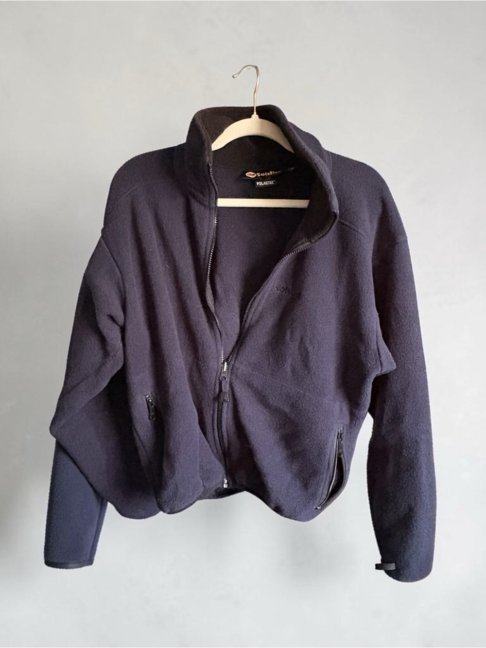 Vintage Solstice Navy Blue Fleece Zip Utility Jacket